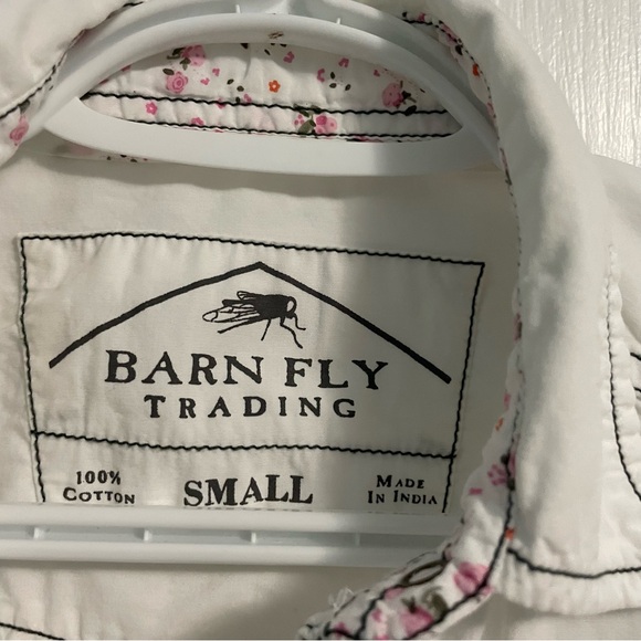 Barn Fly Women Small White Pearl Snap Western Shirt Casual Shirt - Picture 6 of 8